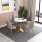 Contemporary Round Table Set 1/2/3/4/5 Pieces Dining Set for Kitchen