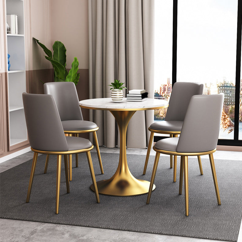 Contemporary Round Table Set 1/2/3/4/5 Pieces Dining Set for Kitchen