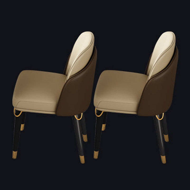 Glam Style Sintered Stone Dining Set Round 1/2/3/5/6/7/9 Pieces Dining Set for Home Use 2 Brown Chairs Clearhalo 'Dining Room Sets' 'Dining Tables & Seating' 'dining_room_set' 'furn' 'furn_dining_room_set' 'Furniture' 'Kitchen & Dining Furniture' 5958312