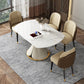Glam Style Sintered Stone Dining Set Round 1/2/3/5/6/7/9 Pieces Dining Set for Home Use Clearhalo 'Dining Room Sets' 'Dining Tables & Seating' 'dining_room_set' 'furn' 'furn_dining_room_set' 'Furniture' 'Kitchen & Dining Furniture' 5958313