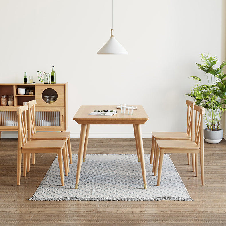 Ensemble de restauration rectangulaire moderne 1/2/5/7 Pieces Table à manger en bois massif avec chaises
