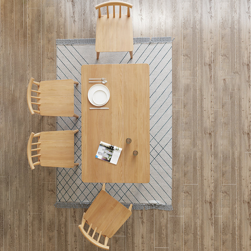 Ensemble de restauration rectangulaire moderne 1/2/5/7 Pieces Table à manger en bois massif avec chaises