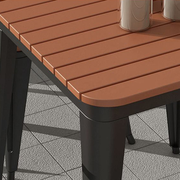 Ensemble de table rectangle contemporain 1/2/3/5/7 pièces de restauration avec chaises en métal