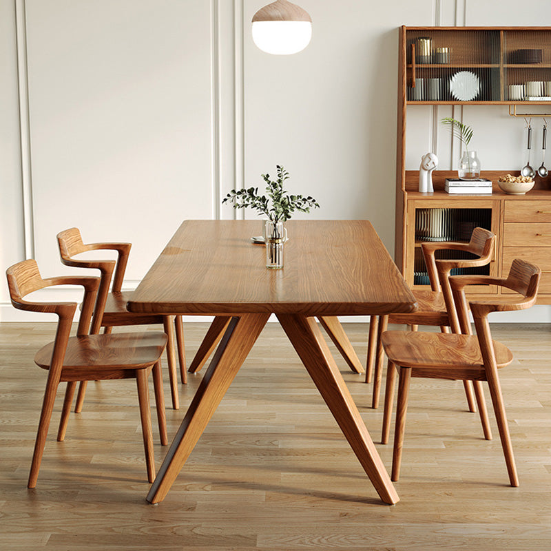 Modern 1/5/7 Pieces Dining Set Rectangle Pine Wood Dining Table for Dining Room Clearhalo 'Dining Room Sets' 'Dining Tables & Seating' 'dining_room_set' 'furn' 'furn_dining_room_set' 'Furniture' 'Kitchen & Dining Furniture' 5958390