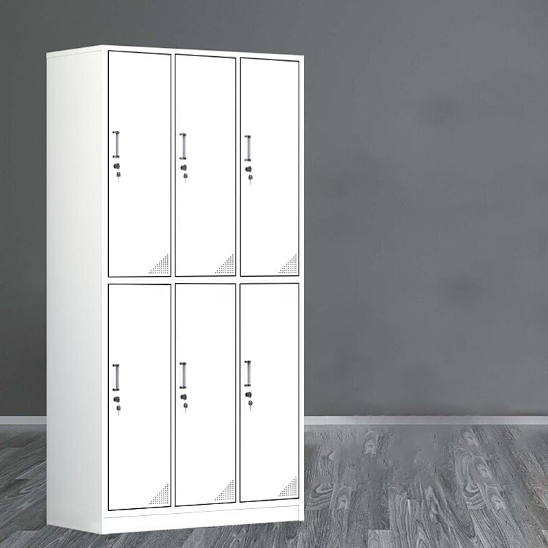 Modern White Storage Cabinet with Hinged Door Metal Cabinet for Bathroom Clearhalo 'Armoires & Wardrobes' 'armoires_wardrobes' 'Bedroom Furniture' 'furn' 'furn_armoires_wardrobes' 'Furniture' 5958432