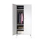 White Steel Wardrobe Cabinet with Adjustable Shelves Modern Wardrobe Closet 31"L x 20"W x 71"H Clearhalo 'Armoires & Wardrobes' 'armoires_wardrobes' 'Bedroom Furniture' 'furn' 'furn_armoires_wardrobes' 'Furniture' 5958453