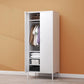 White Steel Wardrobe Cabinet with Adjustable Shelves Modern Wardrobe Closet Clearhalo 'Armoires & Wardrobes' 'armoires_wardrobes' 'Bedroom Furniture' 'furn' 'furn_armoires_wardrobes' 'Furniture' 5958461