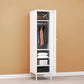 White Steel Wardrobe Cabinet with Adjustable Shelves Modern Wardrobe Closet Clearhalo 'Armoires & Wardrobes' 'armoires_wardrobes' 'Bedroom Furniture' 'furn' 'furn_armoires_wardrobes' 'Furniture' 5958462