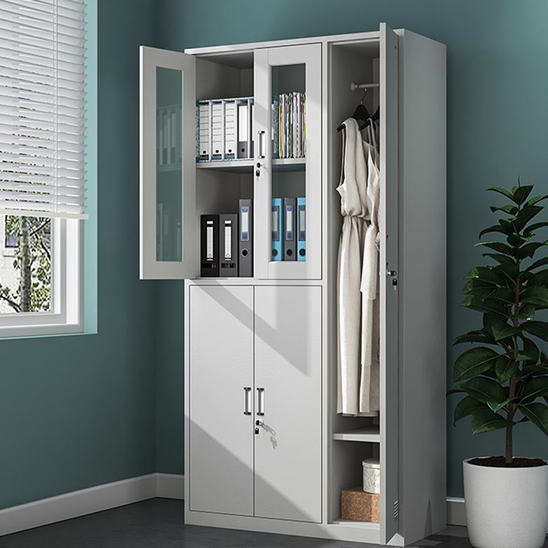 Modern scharnierende garderobe Armoire stalen garderobe kast voor slaapkamer