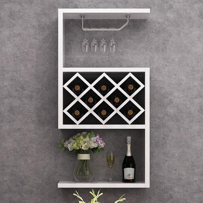 Pastel de vino moderno montado en la pared de madera 9 "WX42" H Vye Wine Rack para cocina