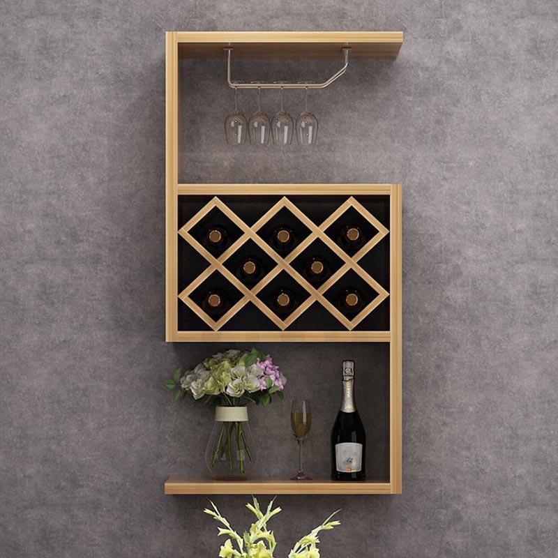 Pastel de vino moderno montado en la pared de madera 9 "WX42" H Vye Wine Rack para cocina