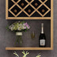 Pastel de vino moderno montado en la pared de madera 9 "WX42" H Vye Wine Rack para cocina