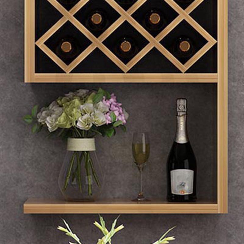 Pastel de vino moderno montado en la pared de madera 9 "WX42" H Vye Wine Rack para cocina