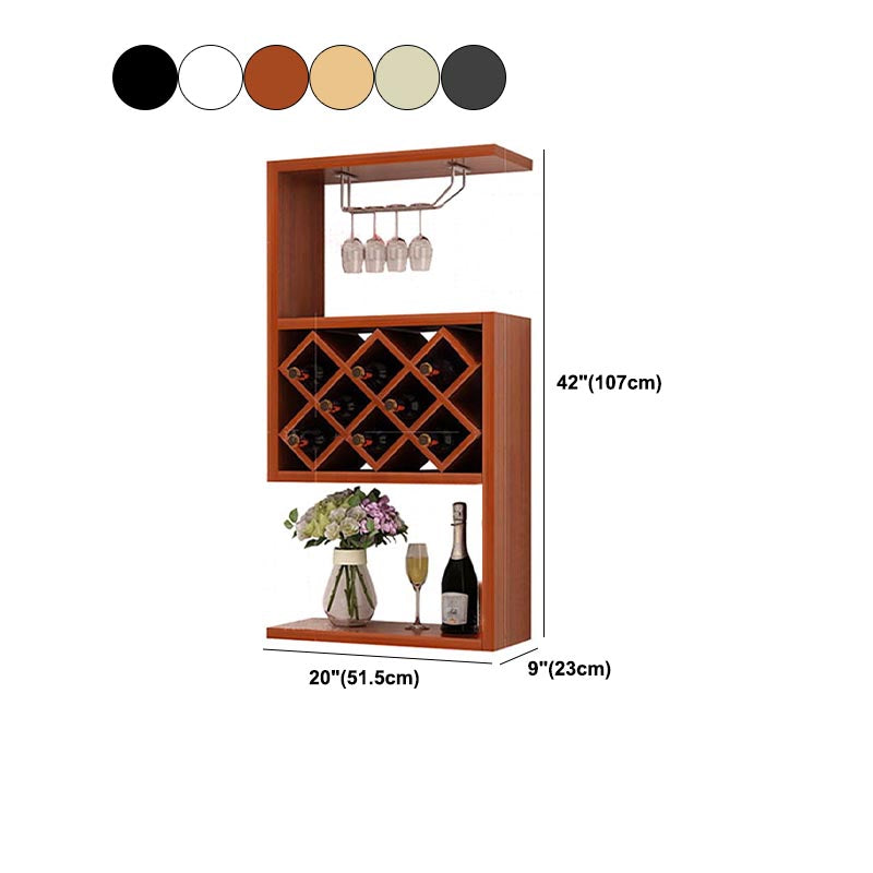 Pastel de vino moderno montado en la pared de madera 9 "WX42" H Vye Wine Rack para cocina