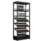 Industrial Floor Wine Holder Rack Metal Wine Racks with Shelf