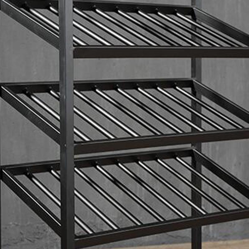 Industrial Floor Wine Holder Rack Metal Wine Racks with Shelf