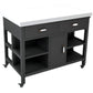 Moderne stijl Rolling Kitchen Cart Marble Kitchen Island Kar met opbergkast