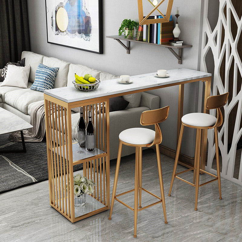 Juego de mesa de Bar Rectangular de 1/3/7 piezas, mesa moderna de mármol para tienda de té con leche y taburetes de Bar