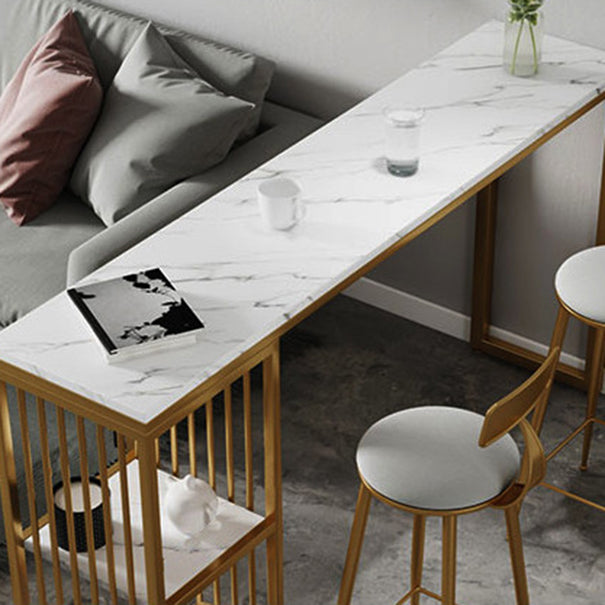 Juego de mesa de Bar Rectangular de 1/3/7 piezas, mesa moderna de mármol para tienda de té con leche y taburetes de Bar