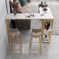 Glam 1/3 Pieces Bar Table Set Rectangle Stone Counter Table with Stools for Balcony