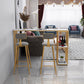 Glam 1/3 Pieces Bar Table Set Rectangle Stone Counter Table with Stools for Balcony