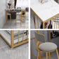 Glam 1/3 Pieces Bar Table Set Rectangle Stone Counter Table with Stools for Balcony