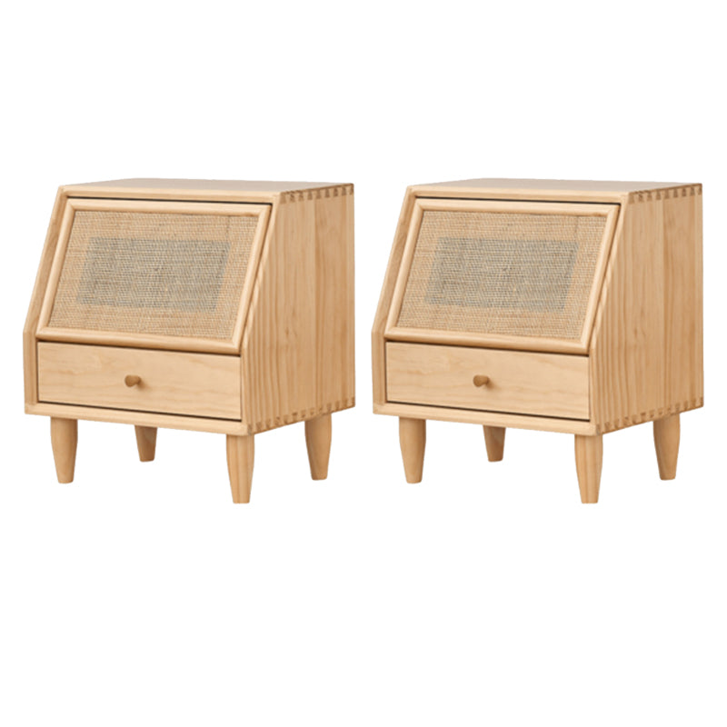 Modern Bed Nightstand Solid Wood Bedside Cabinet for Bedroom Wood 2 Piece Set Clearhalo 'Bedroom Furniture' 'furn' 'furn_night_stand' 'Furniture' 'night_stand' 'Nightstands' 5958728