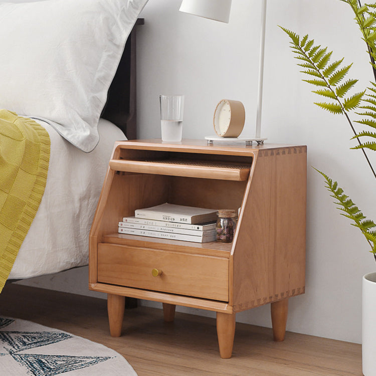Modern Bed Nightstand Solid Wood Bedside Cabinet for Bedroom Light Wood 1 Piece Clearhalo 'Bedroom Furniture' 'furn' 'furn_night_stand' 'Furniture' 'night_stand' 'Nightstands' 5958729