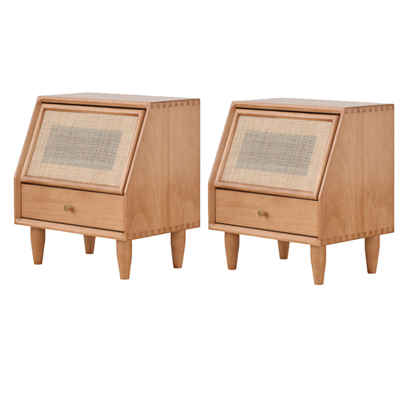 Modern Bed Nightstand Solid Wood Bedside Cabinet for Bedroom Light Wood 2 Piece Set Clearhalo 'Bedroom Furniture' 'furn' 'furn_night_stand' 'Furniture' 'night_stand' 'Nightstands' 5958733