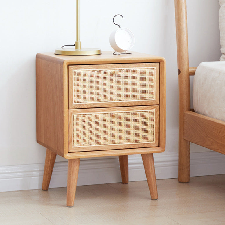 Modern Bed Nightstand Solid Wood Bedside Cabinet with 2 Drawers Clearhalo 'Bedroom Furniture' 'furn' 'furn_night_stand' 'Furniture' 'night_stand' 'Nightstands' 5958744