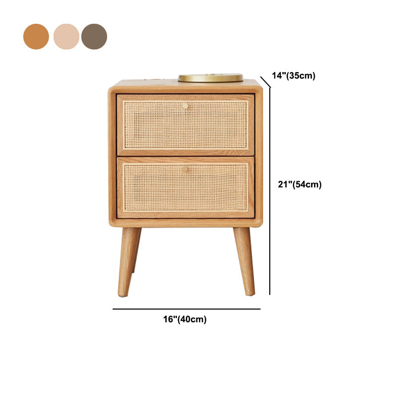 Modern Bed Nightstand Solid Wood Bedside Cabinet with 2 Drawers Clearhalo 'Bedroom Furniture' 'furn' 'furn_night_stand' 'Furniture' 'night_stand' 'Nightstands' 5958759