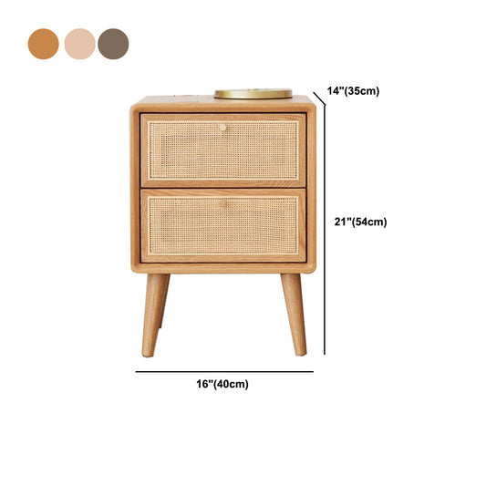 Modern Bed Nightstand Solid Wood Bedside Cabinet with 2 Drawers Clearhalo 'Bedroom Furniture' 'furn' 'furn_night_stand' 'Furniture' 'night_stand' 'Nightstands' 5958759