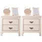 Traditional Wood Accent Table Nightstand 19.68" Tall 2 Drawers Bed Nightstand