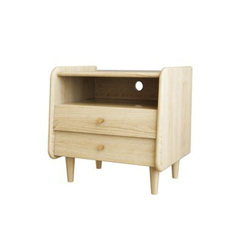 19,69 "Table de nuit Table armoire de chevet en bois massif avec 2 dessins