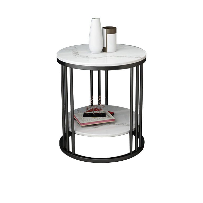 Contemporary Faux Marble Accent Table Nightstand 21.65" Tall Bed Nightstand Clearhalo 'Bedroom Furniture' 'furn' 'furn_night_stand' 'Furniture' 'night_stand' 'Nightstands' 5958857