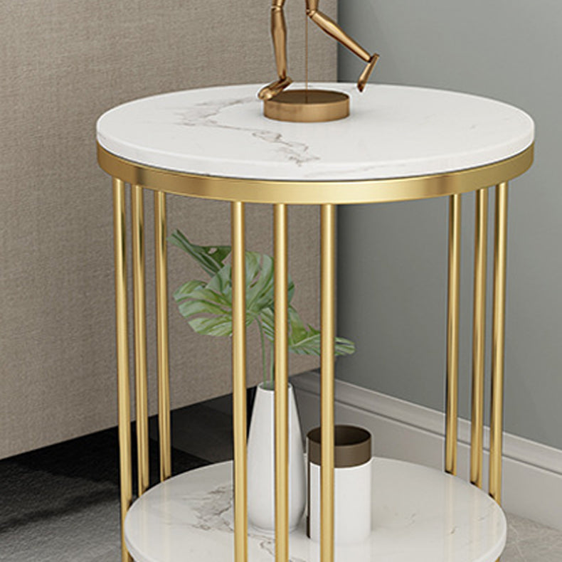 Mesa de acento de mármol con faux contemporáneo Mesa de noche 21.65 "Cama de altura Nightsand