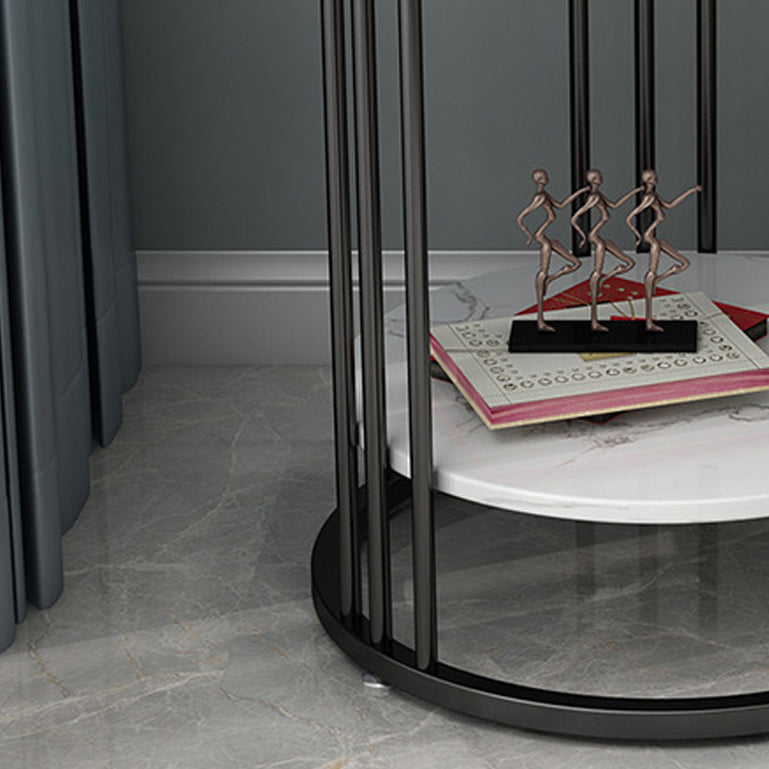 Contemporary Faux Marble Accent Table Nightstand 21.65" Tall Bed Nightstand Clearhalo 'Bedroom Furniture' 'furn' 'furn_night_stand' 'Furniture' 'night_stand' 'Nightstands' 5958860