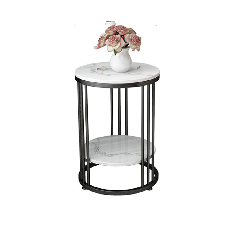 Contemporary Faux Marble Accent Table Nightstand 21.65" Tall Bed Nightstand Clearhalo 'Bedroom Furniture' 'furn' 'furn_night_stand' 'Furniture' 'night_stand' 'Nightstands' 5958862