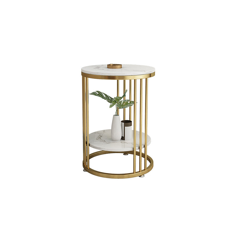 Contemporary Faux Marble Accent Table Nightstand 21.65" Tall Bed Nightstand Clearhalo 'Bedroom Furniture' 'furn' 'furn_night_stand' 'Furniture' 'night_stand' 'Nightstands' 5958863