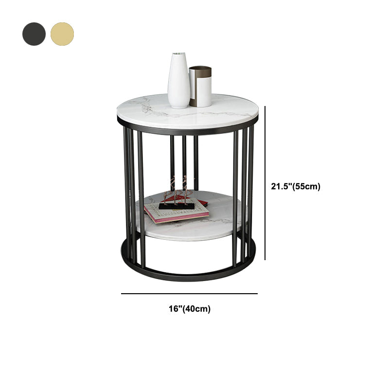 Contemporary Faux Marble Accent Table Nightstand 21.65" Tall Bed Nightstand Clearhalo 'Bedroom Furniture' 'furn' 'furn_night_stand' 'Furniture' 'night_stand' 'Nightstands' 5958868