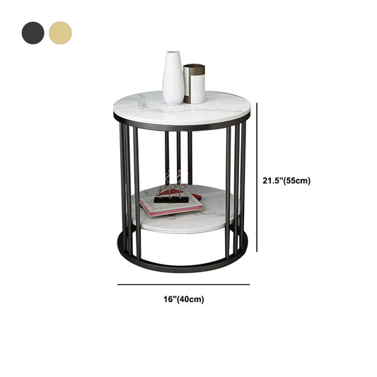 Mesa de acento de mármol con faux contemporáneo Mesa de noche 21.65 "Cama de altura Nightsand