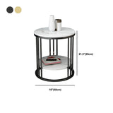 Contemporary Faux Marble Accent Table Nightstand 21.65" Tall Bed Nightstand Clearhalo 'Bedroom Furniture' 'furn' 'furn_night_stand' 'Furniture' 'night_stand' 'Nightstands' 5958868