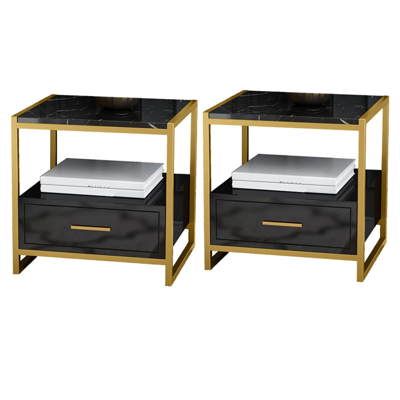 19,69 "Tableau de nuit en pierre 1 armoire de chevet de tiroir avec 1 étagère