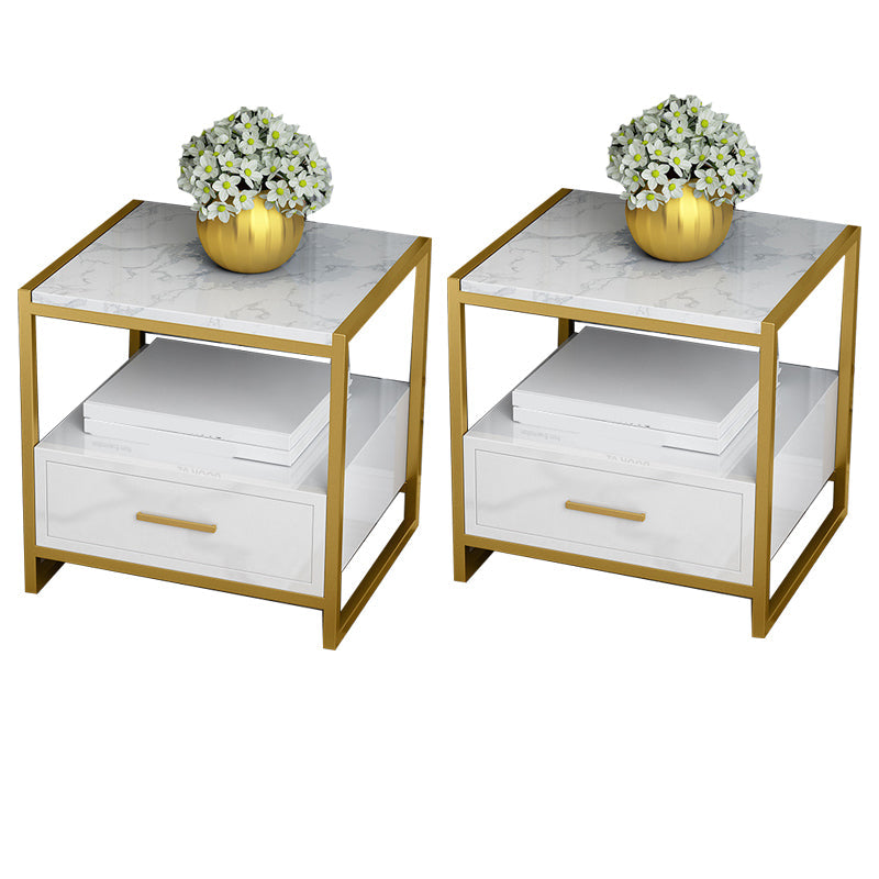 19,69 "Tableau de nuit en pierre 1 armoire de chevet de tiroir avec 1 étagère