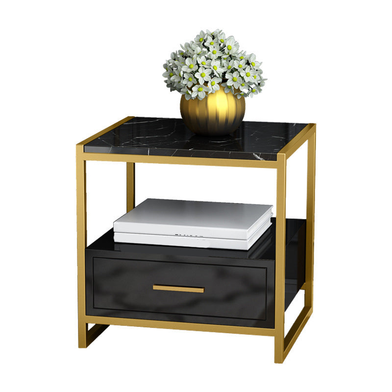 19,69 "Tableau de nuit en pierre 1 armoire de chevet de tiroir avec 1 étagère