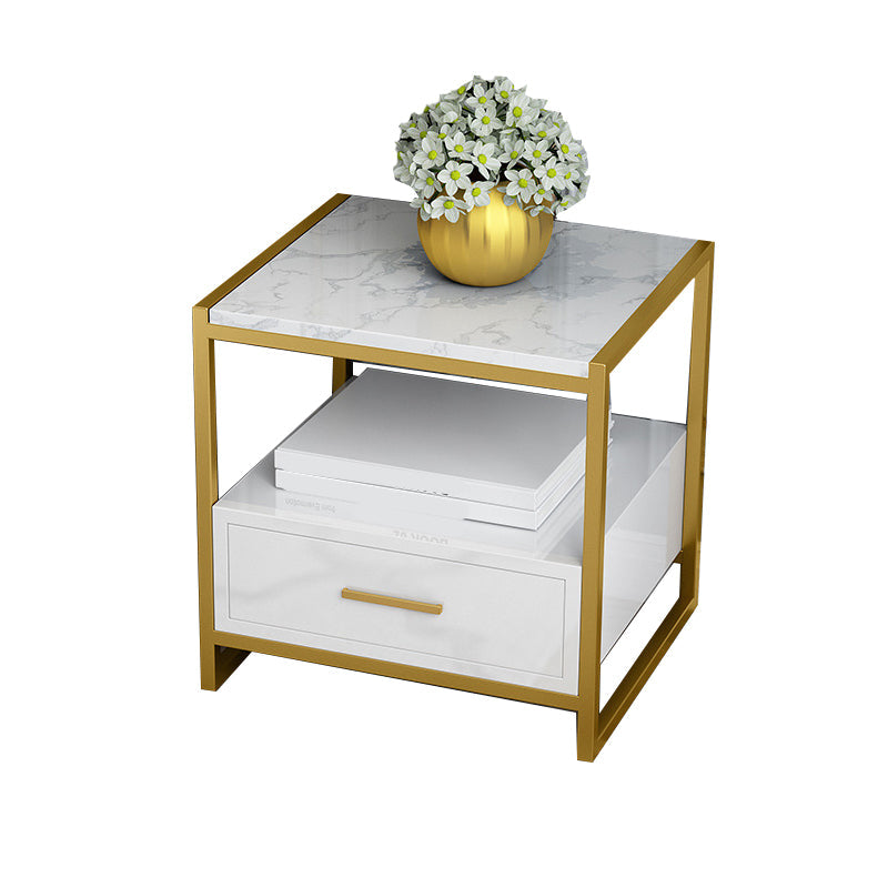 19,69 "Tableau de nuit en pierre 1 armoire de chevet de tiroir avec 1 étagère