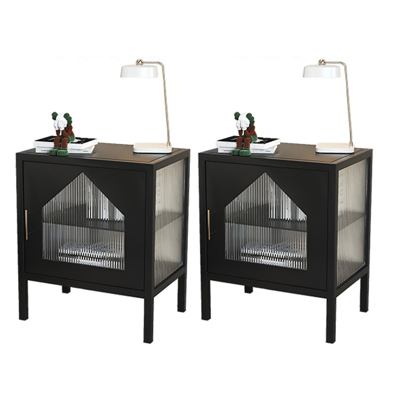 Gabinete contemporáneo de la mesita de noche del estante inferior de la cama con puerta de vidrio para el dormitorio