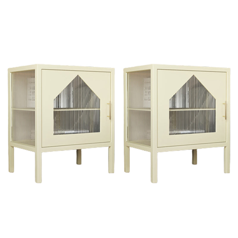 Gabinete contemporáneo de la mesita de noche del estante inferior de la cama con puerta de vidrio para el dormitorio