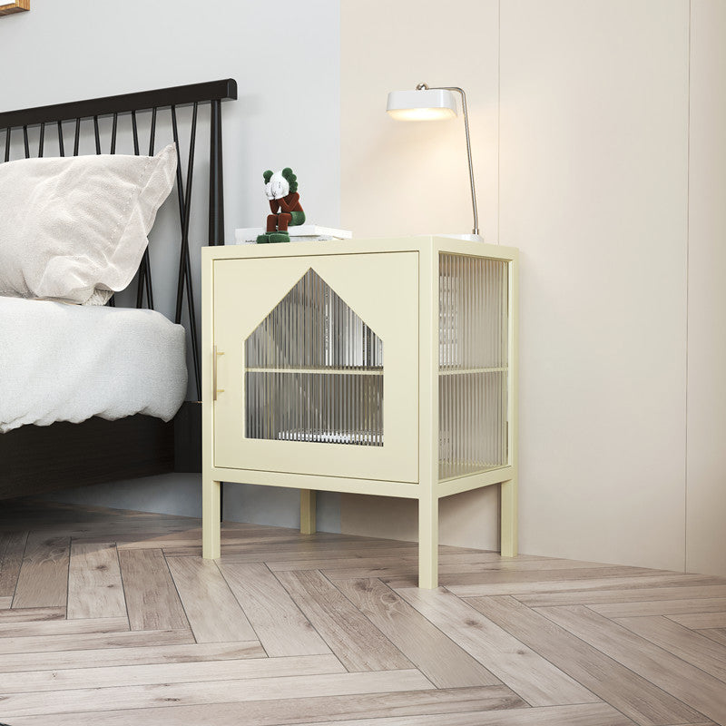 Gabinete contemporáneo de la mesita de noche del estante inferior de la cama con puerta de vidrio para el dormitorio