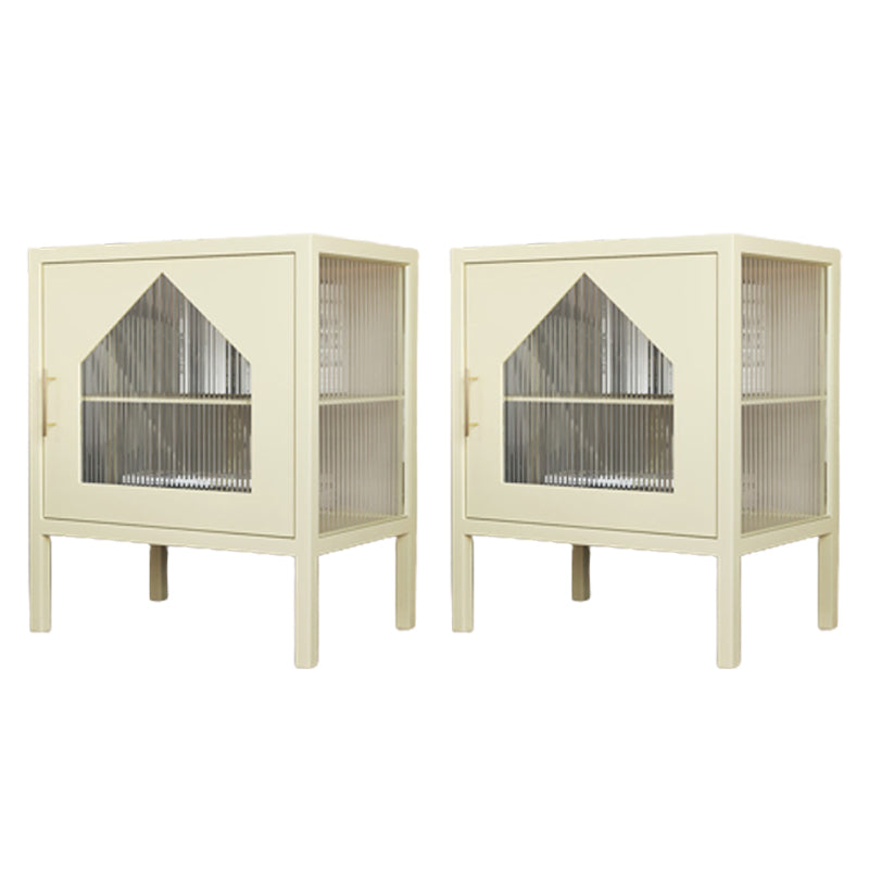 Gabinete contemporáneo de la mesita de noche del estante inferior de la cama con puerta de vidrio para el dormitorio